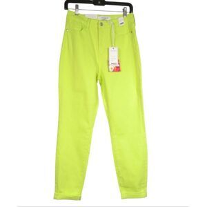 Judy Blue Slim Fit Cuffed Ankle Jeans High Rise Neon Green Wash Women 5/27 NWT